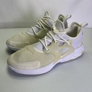 Nike React Presto GS Triple White Sneakers BQ4002-100 Size 6Y Womens 7.5